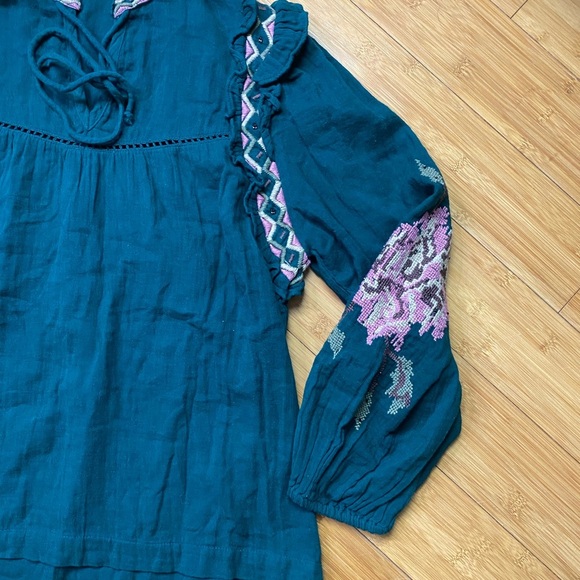 Sfera embroidered and beaded casual blouse - Picture 4 of 12